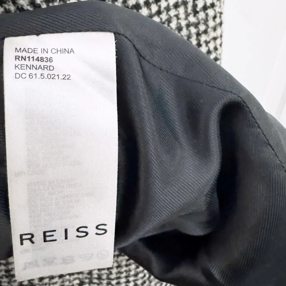 REISS Kennard Dogtooth Coat (Size Large)